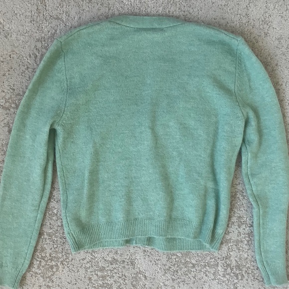 Zara Cardigan Sweater: Mint Green with Pearls; Size Large New with Tags - Picture 2 of 8